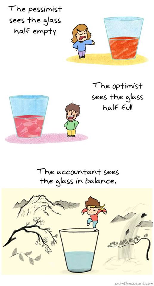 the glass in balance